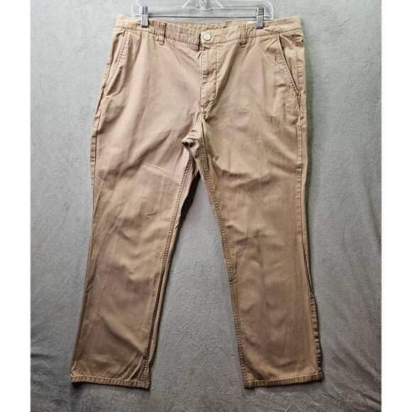 Bonobos Chino Pants Mens Size 38x30 Tan Straight Fit Flat Front Washed - Picture 1 of 3